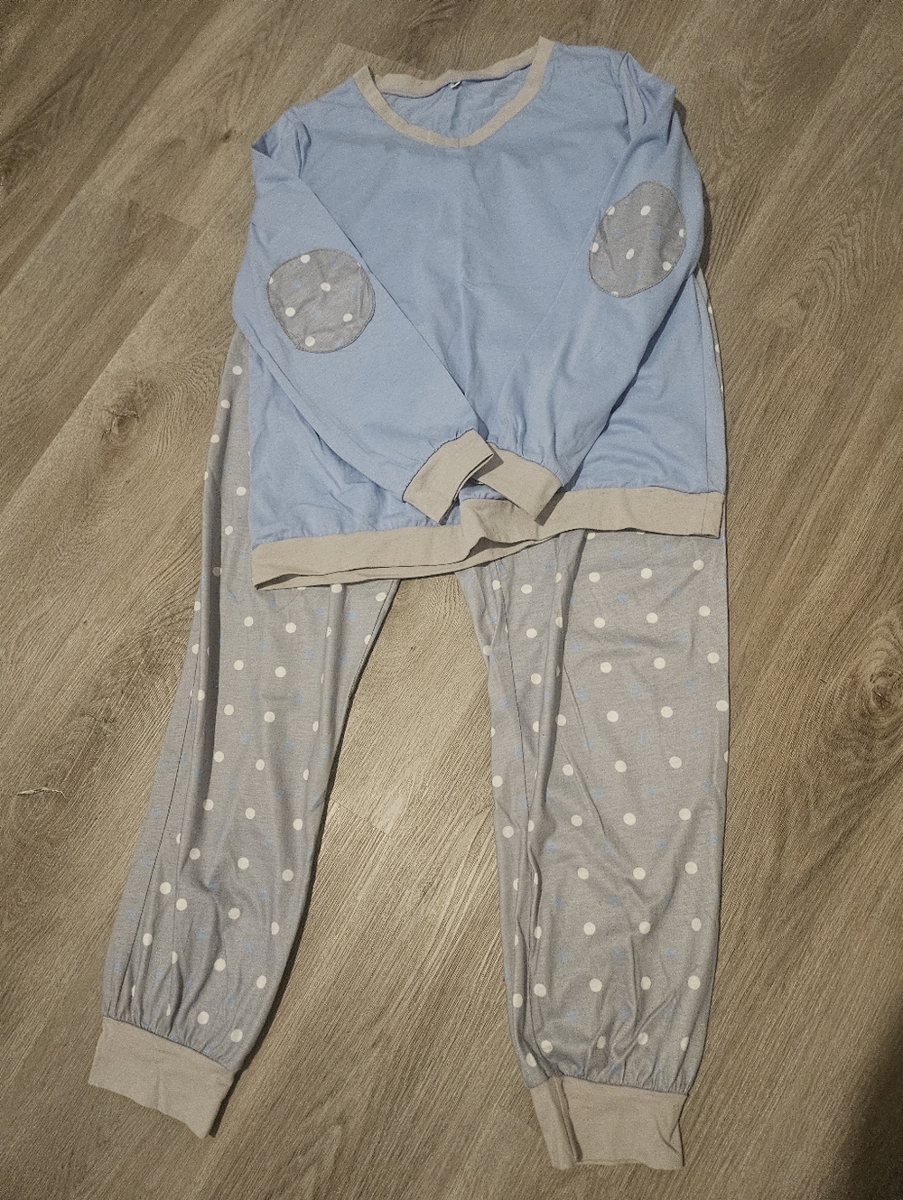 Light Blue Polka Dot Pajama Set